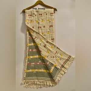 🎁Piscatextil Cotton Fruits Throw Blanket - Strawberry, Cherry and Lemon Throw